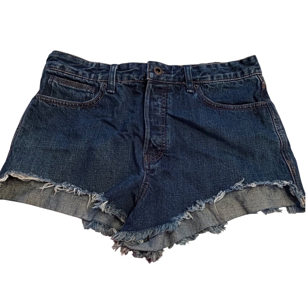 Free People Denim Jean Cuttoff High Rise Shorts Button Fly Women's Size 31x2"
